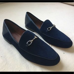 NWOT Coach Navy Corduroy Loafers Women’s 10/40.5